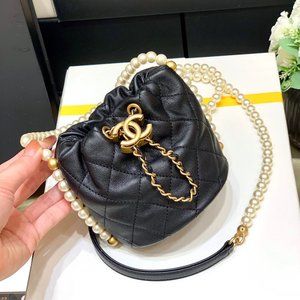 Personal Use C h a✨ e l Fashion Women's Second-Hand Shoulder Bag Black.